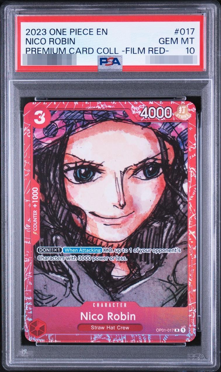 【PSA10鑑定済】【英語版】ニコ・ロビン(foil/赤枠/漫画絵)【R】{OP01-017}《-》{OP01-017}