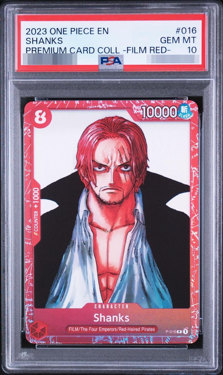 【PSA10鑑定済】【英語版】シャンクス(正面/foil/赤枠/漫画絵)【P】{P-016}《-》{P-016}