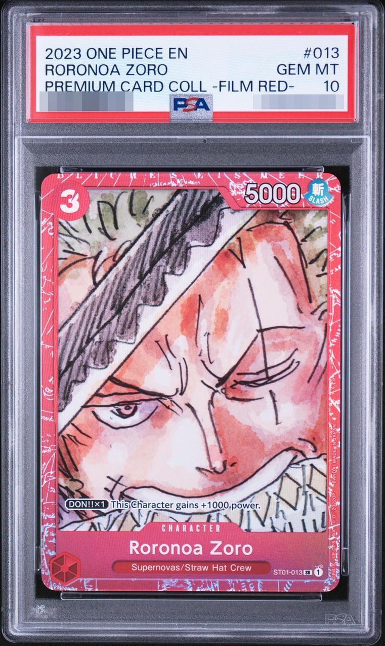 【PSA10鑑定済】【英語版】ロロノア・ゾロ(foil/赤枠/漫画絵)【SR】{ST01-013}《-》{ST01-013}