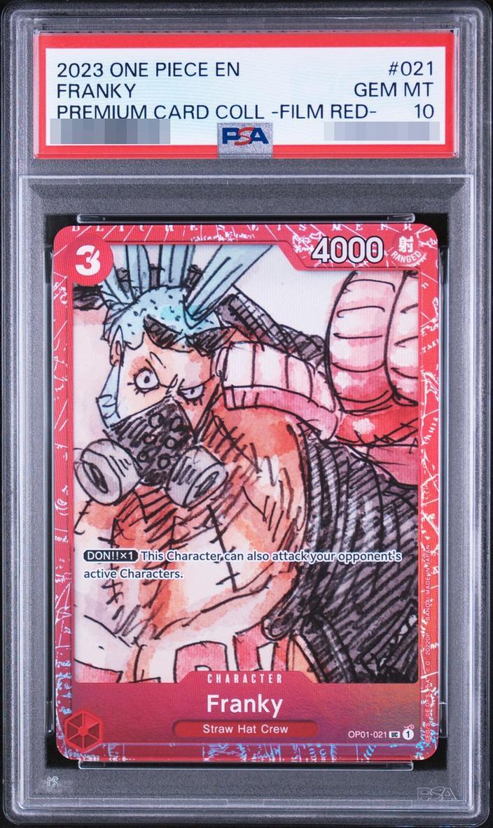 【PSA10鑑定済】【英語版】フランキー(foil/赤枠/漫画絵)【UC】{OP01-021}《-》{OP01-021}