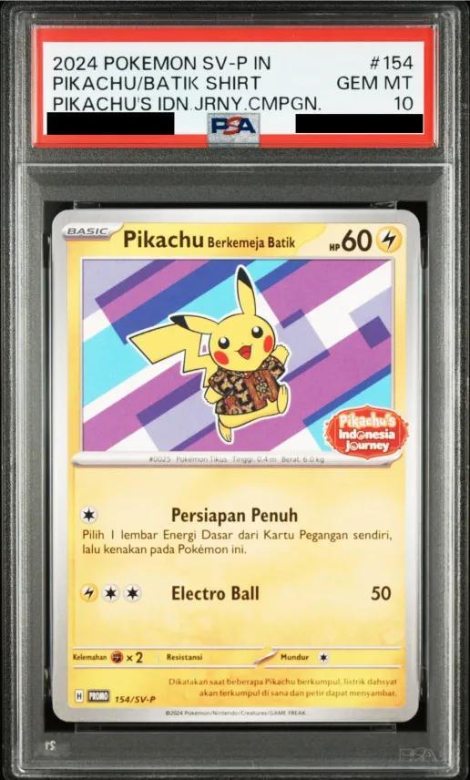 【PSA10鑑定済】バティックシャツのピカチュウ(ネイティオ柄)《-》{154/SV-P}[-]